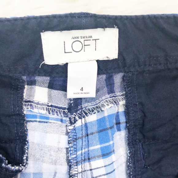 Loft Ann Taylor Shorts Patched Blue 4 - Picture 4 of 6